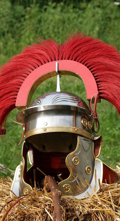 Casque Roman IMPERIAL Gallic Centurion Casque Italic Red Plume STEEL 18 Gauge 